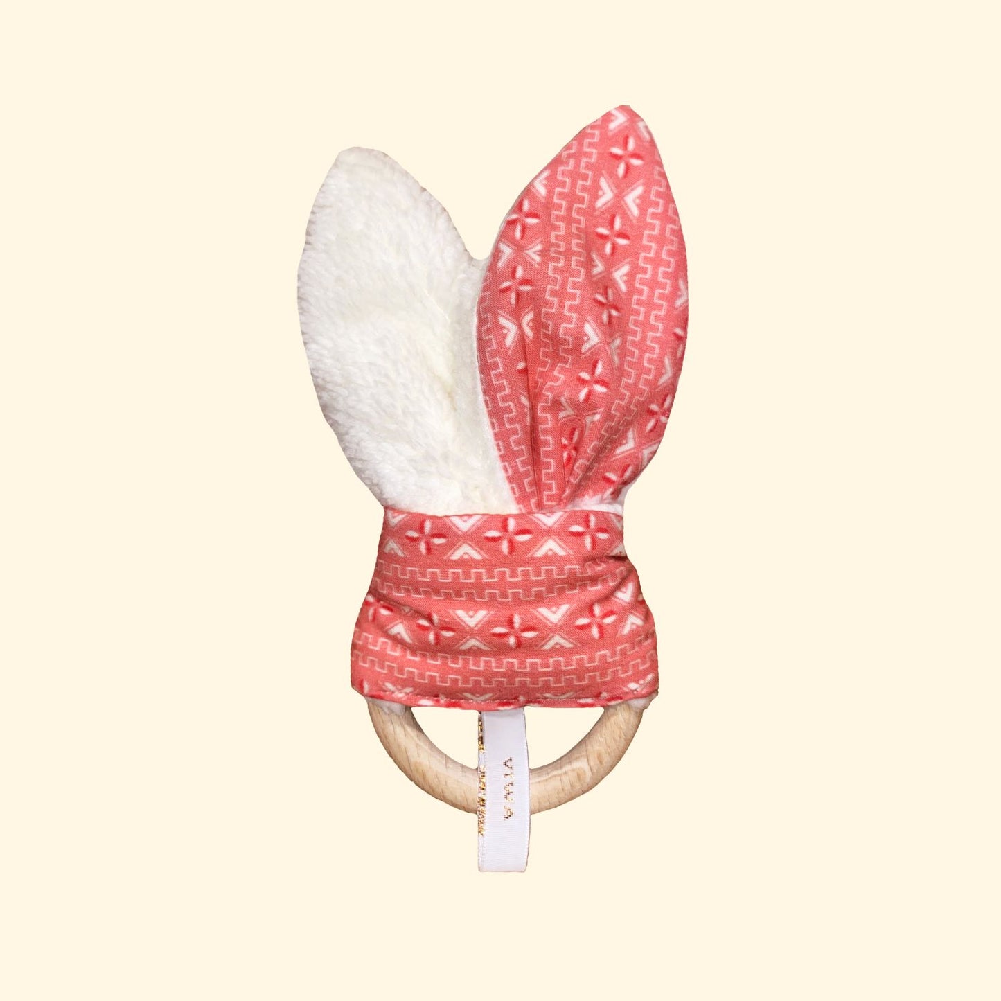 Hochet de dentition bio - Jouet de bébé écologique Vert - Made in France - nom ADEOLA - Cadeau de naissance