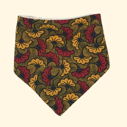 Bavoir bandana imprimé bio AYANA rouge et jaune (Copie)